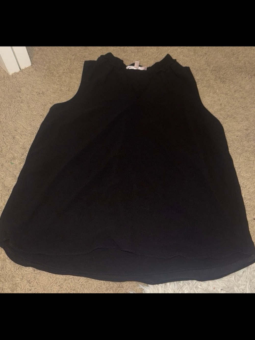 Philosophy Black Sleeveless Ruffle-Trim Camisole